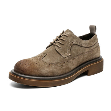 Xajzpa Luxury Men's British Brogues Style Streetwear Vintage Thick Platform Increase Casual Leather Shoes Soft Male Dress Shoes